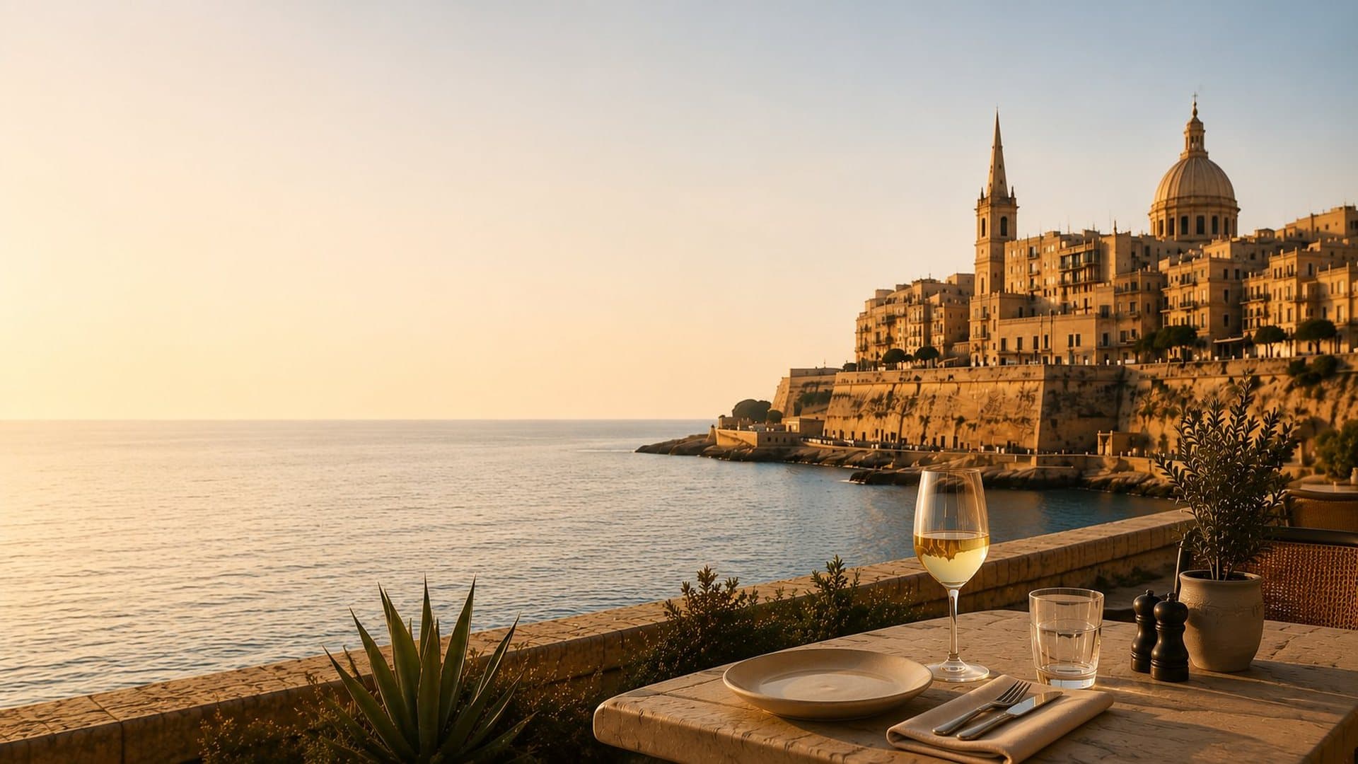 A table set for dinner in Malta